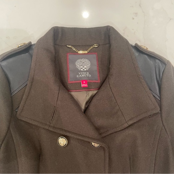 Vince Camuto double breasted dark green pea coat - Picture 4 of 16